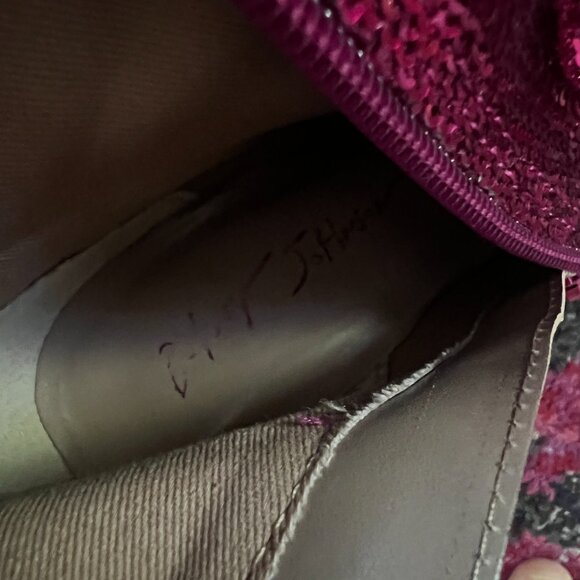 Betsey Johnson Finlee Sequined Ankle Boot, Fuchsia Size 7.5 - Picture 5 of 5